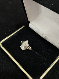 Unique Designer Solid White Gold 3-stone style Diamond Engagement Ring - $20K Appraisal Value w/ CoA} APR 57