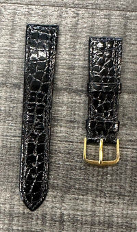CARL F. BUCHERER Black Stitched Alligator Watch Strap - $800 VALUE w/ CoA ! APR57