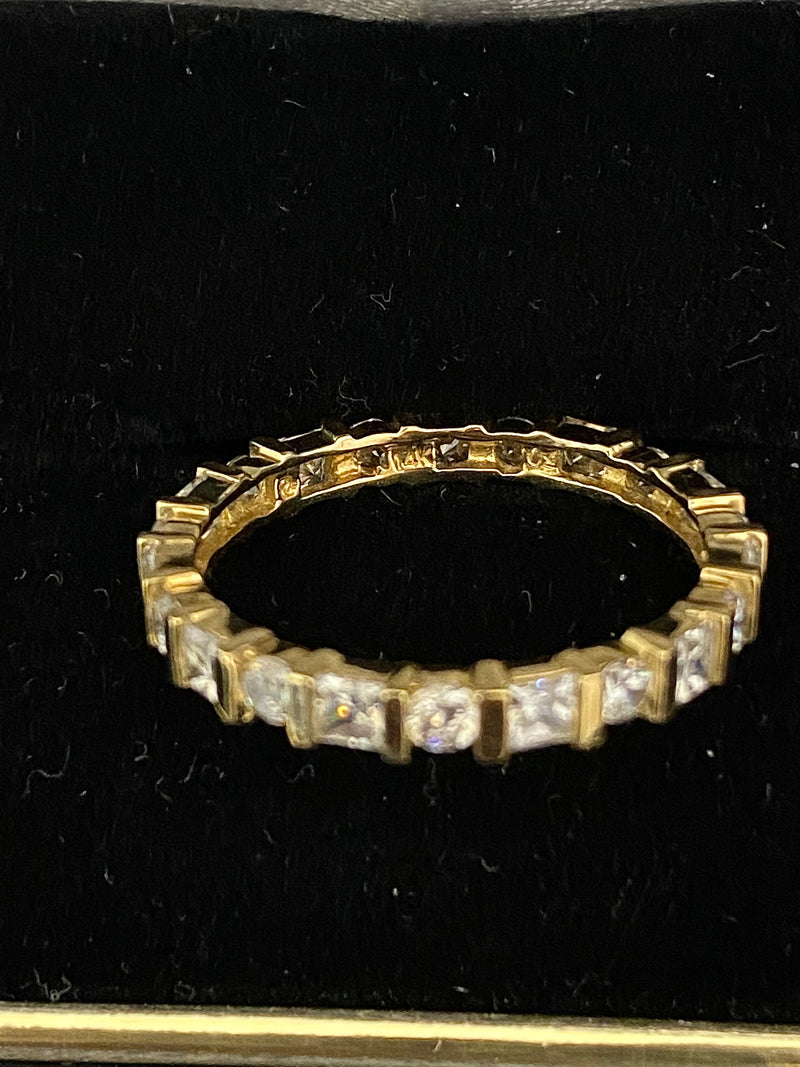 Unique Designer Round Brilliant & Princess Diamond Eternity Band Ring - $10K Appraisal Value w/CoA} APR 57