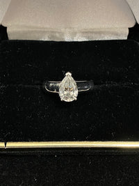 Tiffany style Platinum 2ct Pear shape Diamond Engagement Ring - $30K Appraisal Value w/CoA} APR 57