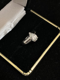 Tiffany style Platinum 2ct Pear shape Diamond Engagement Ring - $30K Appraisal Value w/CoA} APR 57