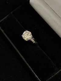 Tiffany-style Platinum 3-stone Diamonds Engagement Ring - $80K Appraisal Value w/CoA} APR 57