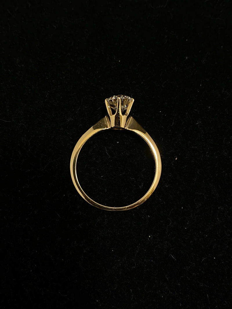 Tiffany-style Designer Solid Yellow Gold Solitaire Diamond Engagement Ring - $15K Appraisal Value w/ CoA } APR 57