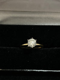 1980's Unique Designer's Solid Yellow Gold Diamond Solitaire Engagement Ring - $10K Appraisal Value w/CoA} APR 57