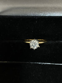 1980's Unique Designer's Solid Yellow Gold Diamond Solitaire Engagement Ring - $10K Appraisal Value w/CoA} APR 57