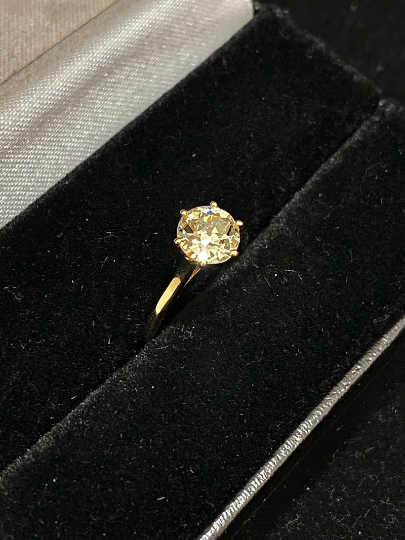 1930's Antique Design Solid Yellow Gold Diamond Solitaire Engagement Ring - $20K Appraisal Value w/CoA} APR 57