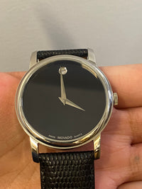 Movado Extra Large Mens Watch Museum Style Black Dial Brand New $1.5K APR & COA! APR 57