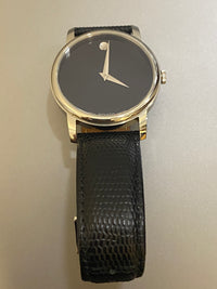 Movado Extra Large Mens Watch Museum Style Black Dial Brand New $1.5K APR & COA! APR 57