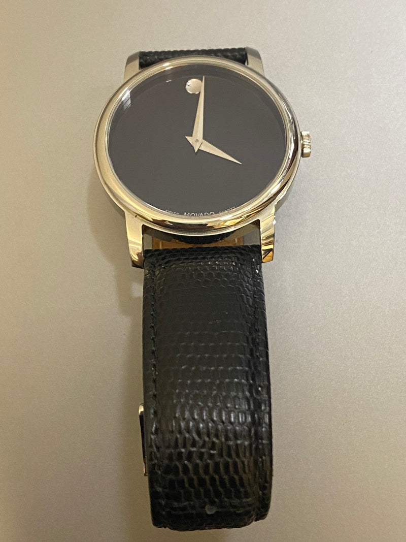 MOVADO Men s Extra Large Museum Style Watch SS w Black Dial 1.5K A