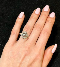Unique Designer SWG Ring with Black Tahitian Pearl & Diamonds - $10K APR Value w/CoA} APR57
