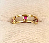 Tiffany & Co. Elsa Peretti C. 1975 18KYG 5-Ruby Ring - $8K APR Value w/CoA APR57