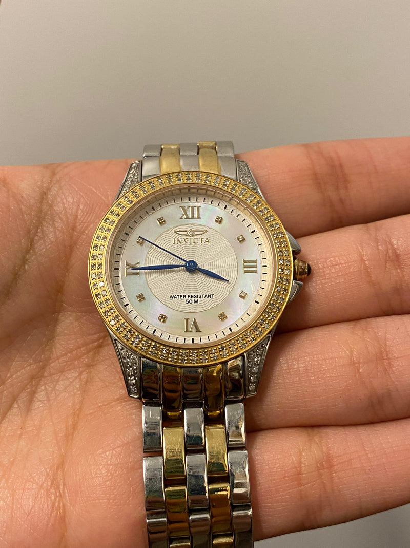 Invicta Midsize Watch UniSex Full Diamond Bezel Rare Brand New 7K APR COA