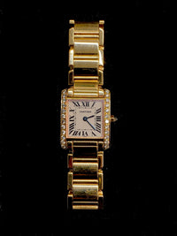 CARTIER Tank Francaise Ladies 18K Yellow Gold Watch w/ 25 Diamonds! - $35K APR w/ CoA✓ APR 57