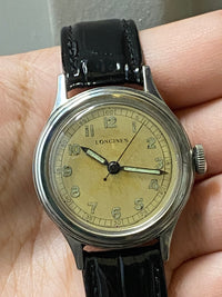 Longines Mens Military Style Watch Vintage OffWhite Dial Rare $13K APR& COA!!!!! APR 57