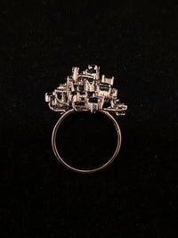 Unique Designer Solid White Gold with Sapphire & Diamond Cocktail Ring - $7K Appraisal Value w/CoA} APR 57