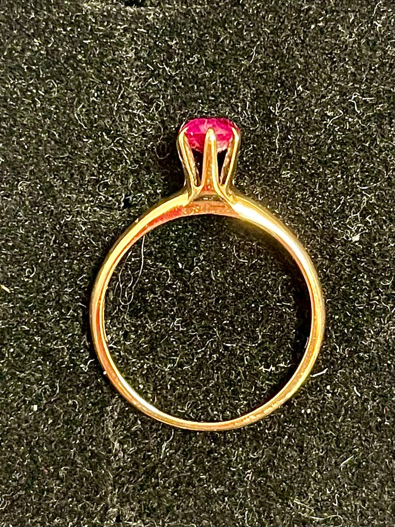 1930s Otsby & Barton Co. Solitaire Ruby Ring in Solid Rose Gold - $7K APR Value w/CoA! APR57