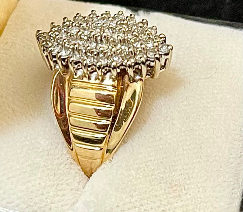 Unique Designer Solid Yellow/White Gold with 50 Diamonds Ring - $6K APR w/CoA! APR57