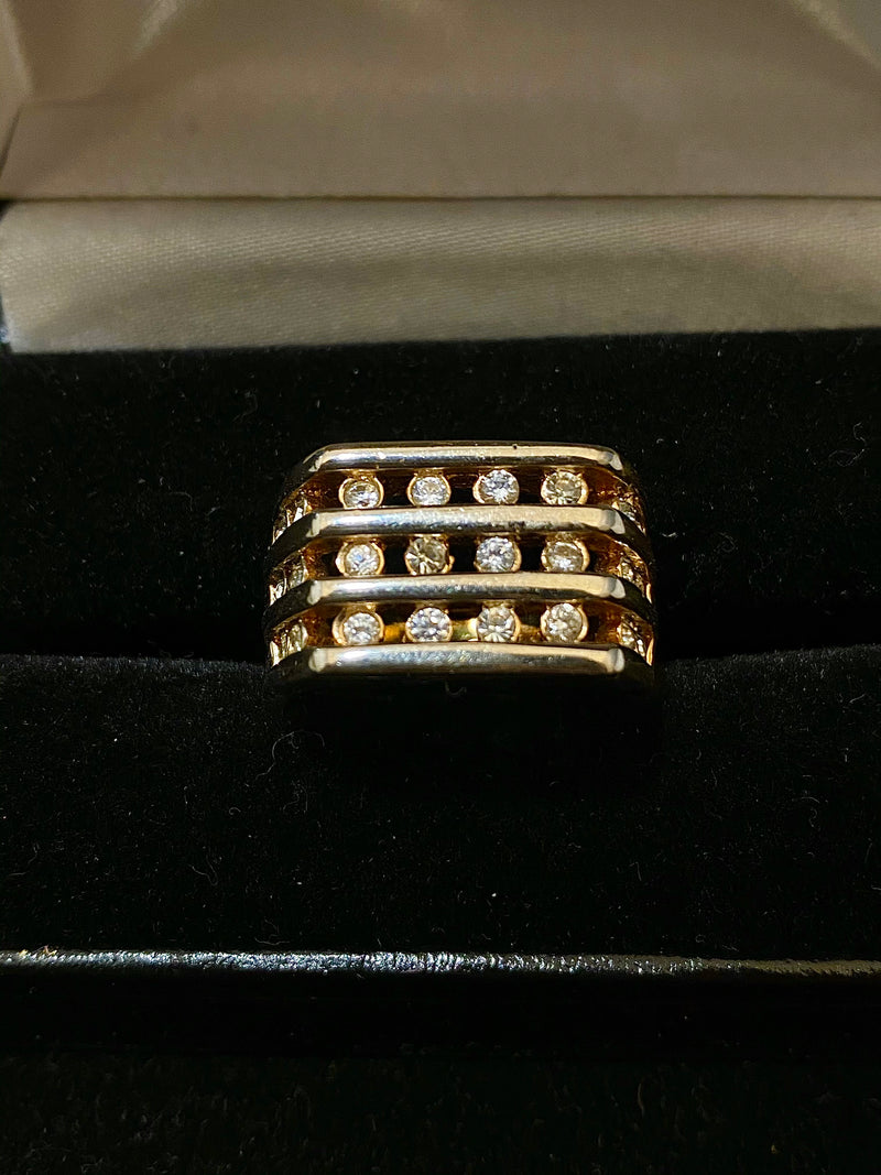 Unique Designer's 18KHGE with 24 Diamonds Signet Ring - $1K Appraisal Value w/CoA} APR 57
