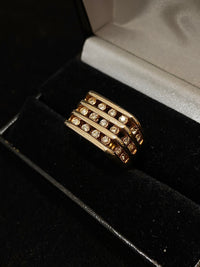 Unique Designer's 18KHGE with 24 Diamonds Signet Ring - $1K Appraisal Value w/CoA} APR 57