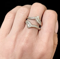 1920s Antique Design SWG with 34 Diamonds Wedding Enhancer Ring - $7K APR w/Co! APR57