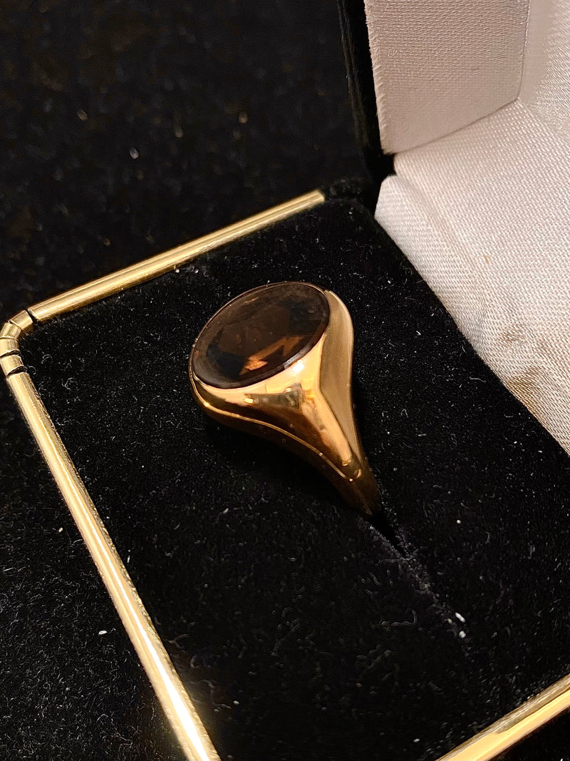 CHARLES GREEN & SON 1900's Victorian Design Solid Yellow Gold with Smoky Quartz Ring - $10K Appraisal Value w/CoA} APR 57