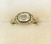 1920s Unique Handmade Filigree-style SYG Aquamarine Ring - $8K APR Value w/ CoA! APR57