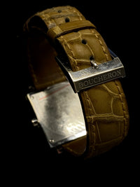 BOUCHERON Pyramid Classic 18K White Gold Square Wristwatch - $10K Appraisal Value! ✓ APR 57