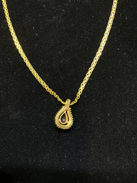 Italian Designer Solid Yellow Gold Amethyst & 26-Diamond Pendant Necklace - $6K Appraisal Value w/CoA} APR 57