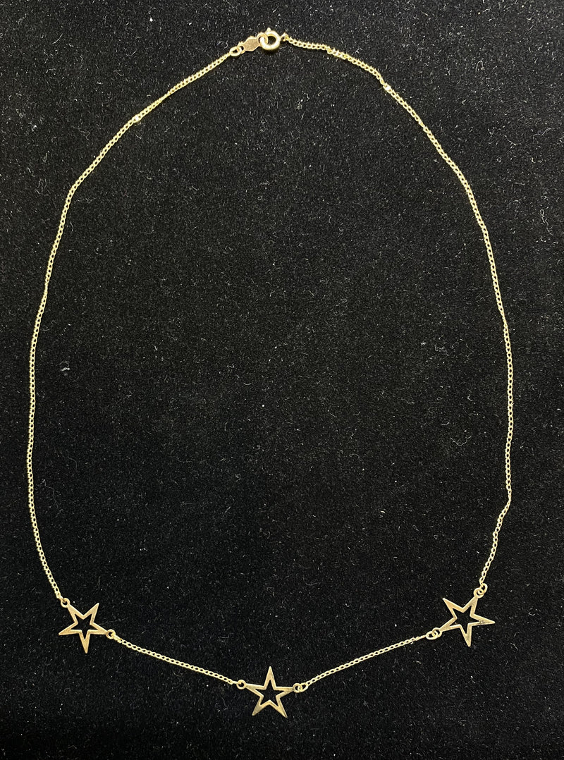 Contemporary Designer Solid Yellow Gold Star Chain Necklace - $2K Appraisal Value w/CoA} APR 57
