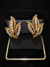 Buccellati-style Designer's 18K Yellow Gold with 30 Diamonds Earrings - $20K Appraisal Value w/CoA } APR 57