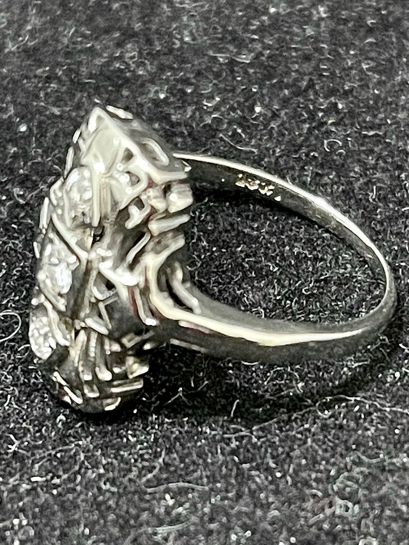 1920s Handmade Victorian-style 18K White Gold Filigree Diamond Ring - $6K APR Value w/CoA! APR57