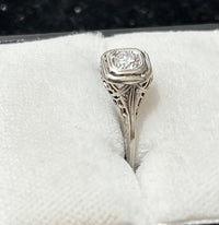 1920's Antique Filigree Design SWG Diamond Ring - $6K Appraisal Value w/CoA! APR57