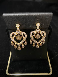 Unique Designer Solid Yellow Gold with 76 Diamonds Heart Earrings - $15K Appraisal Value w/ CoA! } APR 57