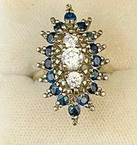 1940s European SWG with White Sapphire & Blue Sapphire Ring - $6K APR w/CoA! APR57