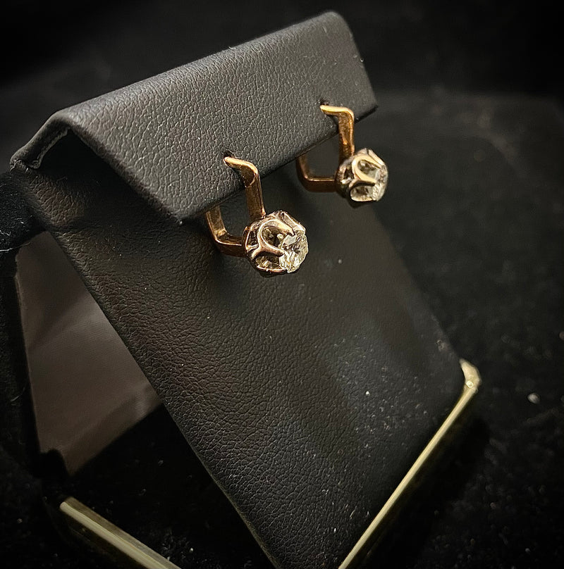 Unique Designer Solid Yellow Gold Drop Earrings with Diamonds - $15K Appraisal Value w/ CoA! } APR 57