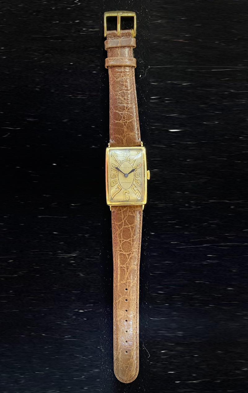 PATEK PHILIPPE & TIFFANY & CO. Vintage 1920's Curvex 18K YG Men's Watch - $100K Appraisal Value w/ CoA! ✓ APR 57