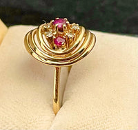 1940s European Designer SYG Diamond & Ruby Ring - $6K Appraisal Value w/CoA! APR57