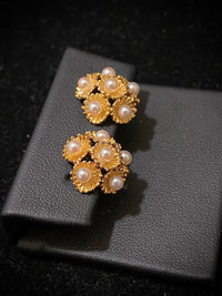 Buccellati-style Solid Yellow Gold with Pearls Floral Clip On Earrings - $10K Appraisal Value w/ CoA! } APR 57