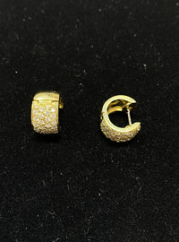 Unique Designer 18K Yellow Gold 68-Diamond Huggie Earrings - $10K Appraisal Value w/CoA} APR 57