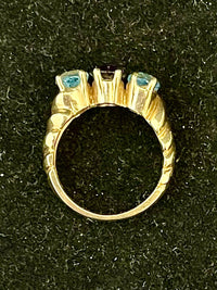 1940s Unique SYG with Amethyst & Aquamarine Ring - $5K Appraisal Value w/CoA! APR57