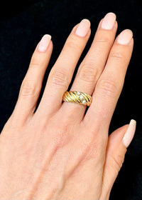 Unique Design Antique 3 stone Diamond Ring in SYG - $6K Appraisal Value w/ CoA! APR57