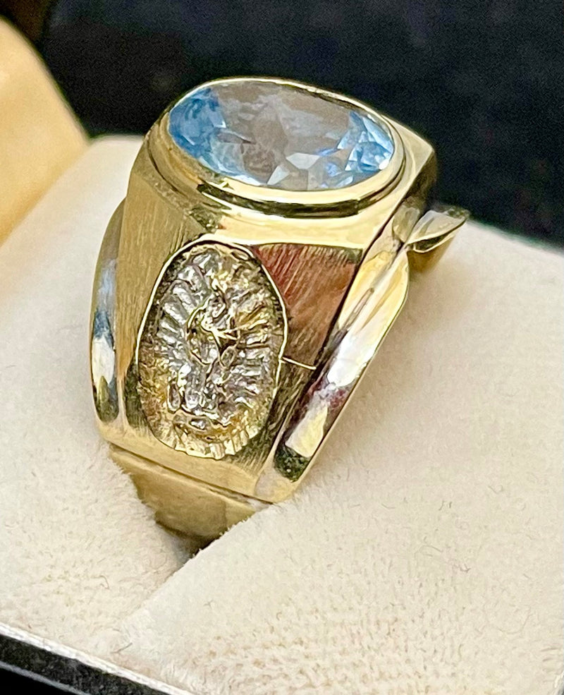 1940s Design SYWG with Oval Blue Topaz Ring - $3.5K Appraisal Value w/CoA! APR57