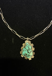 FRED GUERRO Sterling Silver Turquoise Pendant Chain Necklace - $3K Appraisal Value w/CoA} APR 57