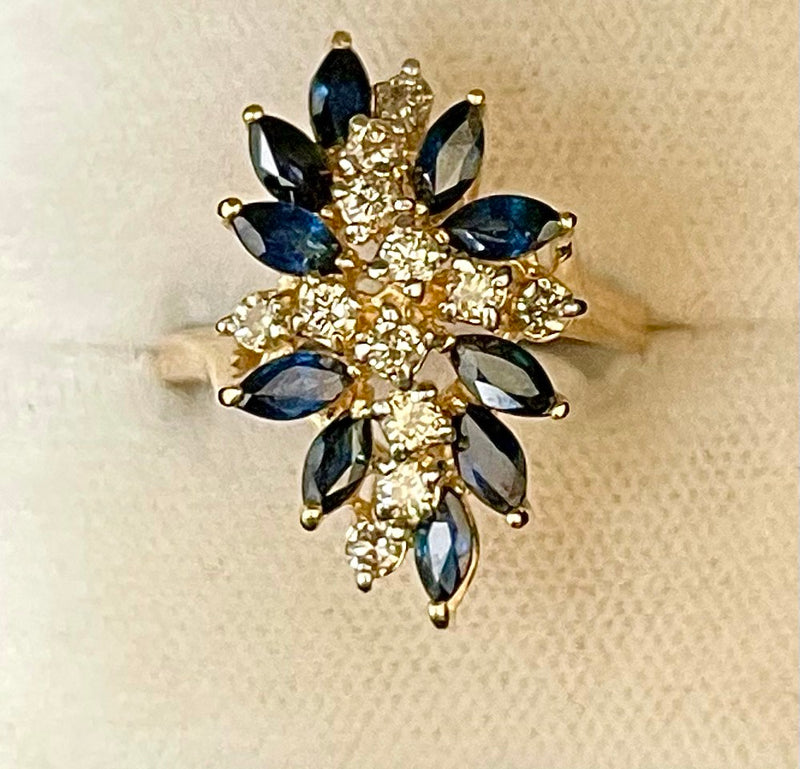 Unique Designer SYG with Blue Sapphires & Champagne Diamonds Ring - $10K APR w/CoA! APR57