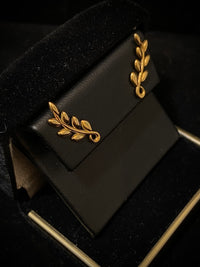 TIFFANY & CO. Paloma Picasso 18K Yellow Gold Olive Leaf Climber Earrings $1K Appraisal Value w/CoA} APR 57
