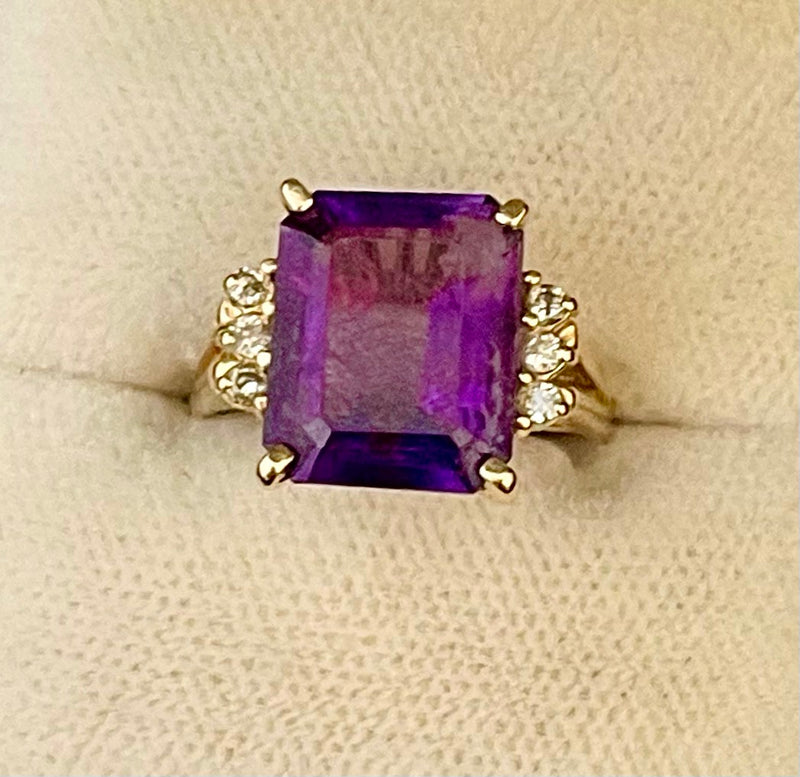1940s Designer SYG with Amethyst & Diamonds Ring - $5K Appraisal Value w/CoA! APR57