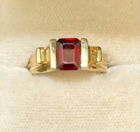 1940s Designer SYWG with Garnet & Topaz, marcasite stones Ring - $3K APR Value w/CoA! APR57