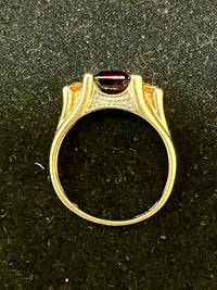 1940s Designer SYWG with Garnet & Topaz, marcasite stones Ring - $3K APR Value w/CoA! APR57