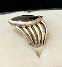Antique Design Sterling Silver with Marquise shape Onyx Ring - $600 APR Value w/ CoA! APR57