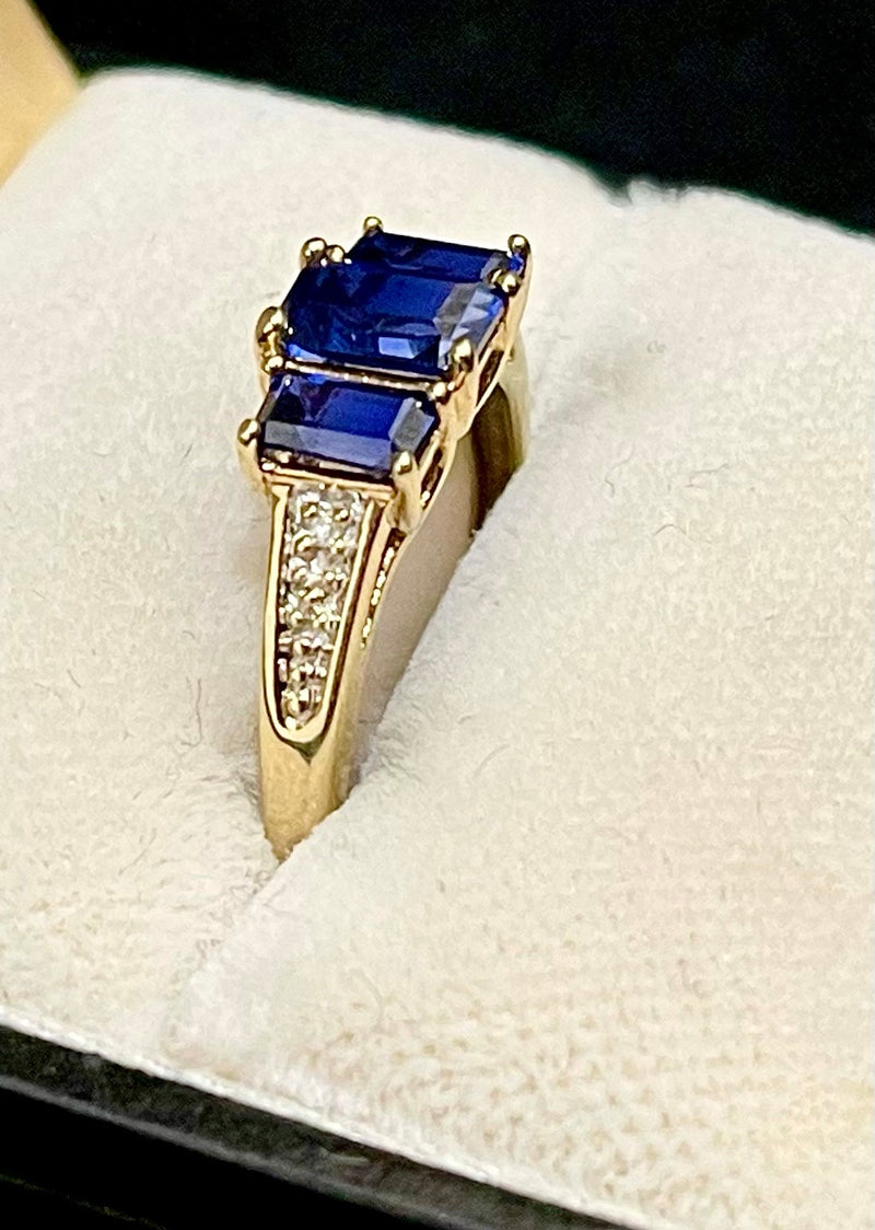 Designer SY/WG Diamond, Marcasite & Sapphire-style Stone Ring - $2K APR Value w/CoA! APR57